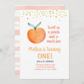 Süße als Pfirsichgold Einladung (Vorne/Hinten)