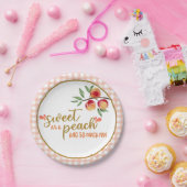 Süße als Pfirsichplatte - Gingham Pappteller (Party)