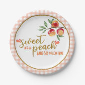 Süße als Pfirsichplatte - Gingham Pappteller (Vorderseite)