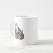 Süße alte Frau und Französische Bulldogge Cartoon- Kaffeetasse (Vorderseite Links)