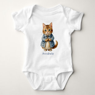 Süße altmodische Kitty Personalisierung Baby Strampler