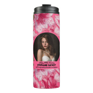 Süße Amaryllis-Meilenstein-Geburtstagsgeschenk für Thermosbecher