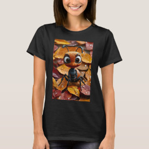 Süße Ameise auf Herbstblättern Damen T-Shirt