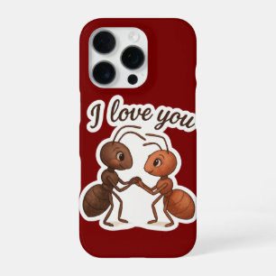 Süße Ameisen-Liebe-Sticker – Romantisches transpar iPhone 16 Pro Hülle