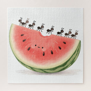 Süße Ameisen Wassermelonen Scheibe Puzzle