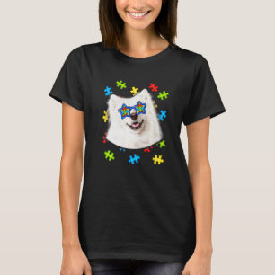 Süße American Eskimo Autismus Puzzle Sonnenbrille T-Shirt