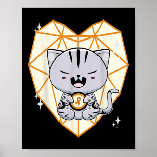 Süße American Shorthair Katze Leukämie-Bewusstsein Poster