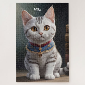 Süße American Shorthair Katze mit großen Augen Puzzle