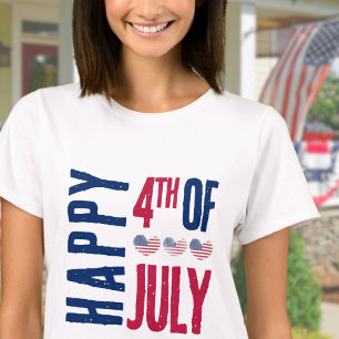 Süße amerikanische Flagge 4. Juli  T-Shirt