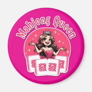 Süße amerikanische Mahjong-Königin rosa Krone Graf Magnet