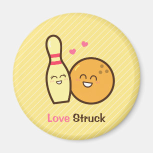 Süße amüsante Bowlingkugel und Pin Liebeskrank Magnet
