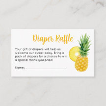 Süße Ananas-Baby-Shower-Windel-Raffle-Karte