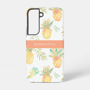 Süße Ananas Tropisches Sommer Muster Name Samsung Galaxy Hülle