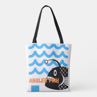 Süße Anglerfisch-Tragetasche | Ozeanwellen & Tiefs Tasche