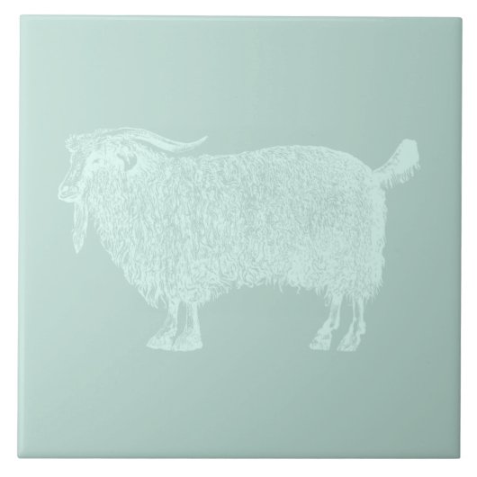 Süße Angora-Ziege INDIVIDUELLE FARBE Fliese (Vorderseite)