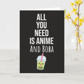 Süße Anime-Boba-Karten Bubble Tea Kaiwaii Otaku Karte (Gelbe Blume)