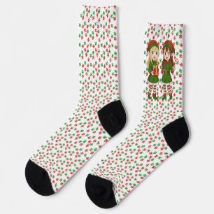Süße Anime-Christnachtselfen Socken
