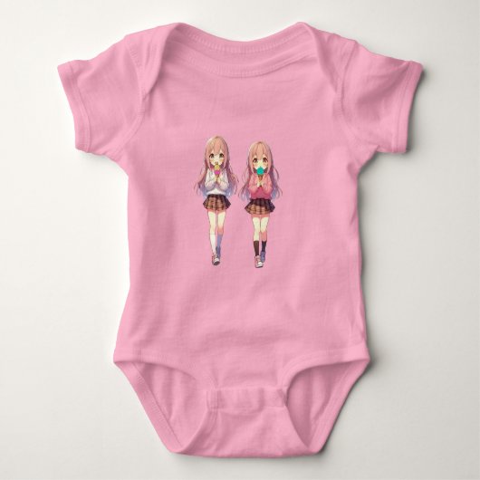 Süße Anime-Eiscreme-Mädchen Baby Strampler (Vorderseite)