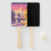 Süße Anime-Eiscreme-Mädchen Fächer (Vorne und Hinten)