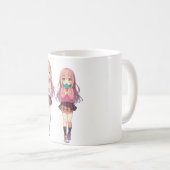 Süße Anime-Eiscreme-Mädchen Kaffeetasse (VorderseiteRechts)
