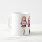 Süße Anime-Eiscreme-Mädchen Kaffeetasse (Vorderseite Links)