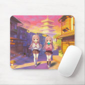 Süße Anime-Eiscreme-Mädchen Mousepad (Mit Mouse)