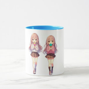 Süße Anime-Eiscreme-Mädchen Tasse