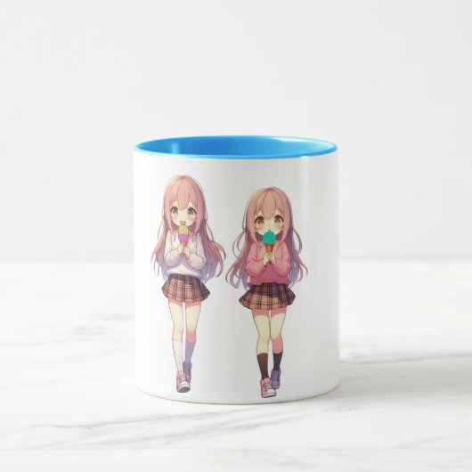Süße Anime-Eiscreme-Mädchen Tasse (Zentrum)