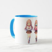Süße Anime-Eiscreme-Mädchen Tasse (Vorderseite Links)