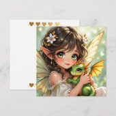 Süße Anime-Fee und Chibi-Drache (Vorne/Hinten)