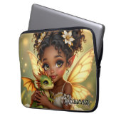 Süße Anime-Fee und Chibi-Drache Laptopschutzhülle (Vorderseite Links)
