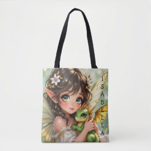 Süße Anime-Fee und Chibi-Drache Tasche