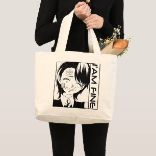 Süße Anime-Figur: "MIR GEHT'S GUT" Jumbo Stoffbeutel