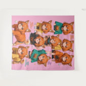 Süße Anime-Fuchs-Mädchen Wandteppich (Vorderseite (Horizontal))