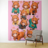 Süße Anime-Fuchs-Mädchen Wandteppich (Beispiel)