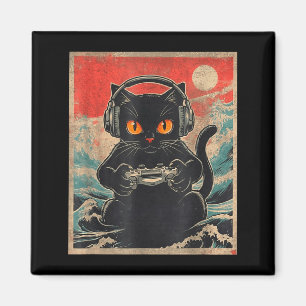 Süße Anime-Gamer Kawaii-Katze Japanisches Gaming-G Magnet