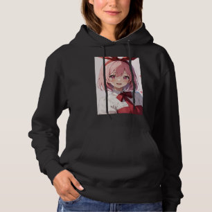 Süße Anime-Girl-Illustration mit rosa Haaren Hoodie