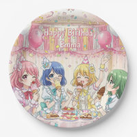 Süße Anime-Girls-Eiscreme-Geburtstagsfeier