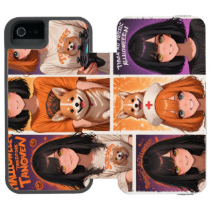 Süße Anime-Halloween-Collage-Kunst   Gruselige Mäd Incipio Watson™ iPhone 5 Geldbörsen Hülle
