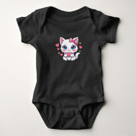 Süße Anime-Katze mit Herz Baby Strampler
