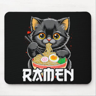 Süße Anime-Katze Ramen Japanisch Lustig Grafik Mousepad