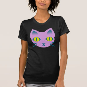 Süße Anime-Kitty-Katze Lila Blau Gold T-Shirt