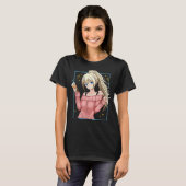 Süße Anime-Mädchen-Bubble-Tea-Kunst T-Shirt (Vorne ganz)