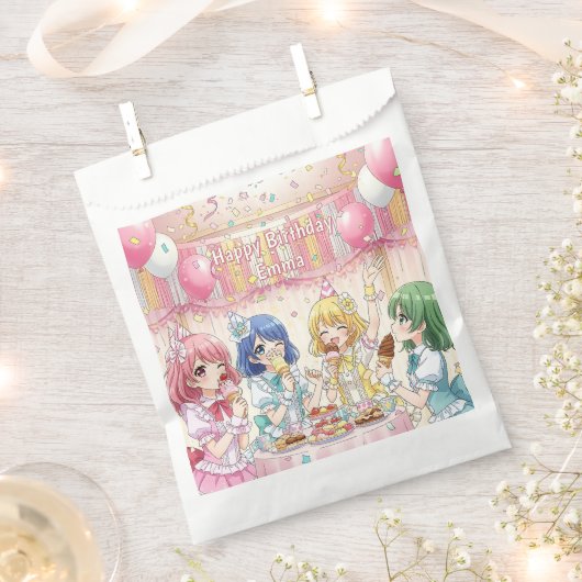 Süße Anime-Mädchen-Eiscreme-Geburtstagsfeier Geschenktütchen (Ausgeschnitten)
