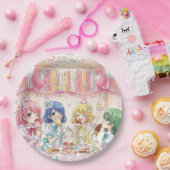 Süße Anime-Mädchen-Eiscreme-Geburtstagsfeier Pappteller (Party)