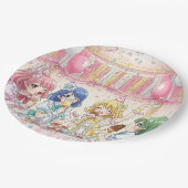 Süße Anime-Mädchen-Eiscreme-Geburtstagsfeier Pappteller (Schrägansicht)