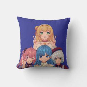 Süße Anime-Mädchen-Illustration Kissen