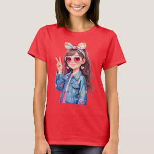 Süße Anime-Mädchen-Typen dijaing  T-Shirt