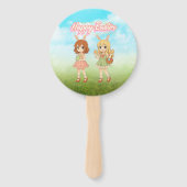 Süße Anime-Osterhasen-Mädchen Fächer (Vorderseite)