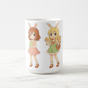 Süße Anime-Osterhasen-Mädchen Kaffeetasse